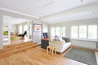 open floor plan living room