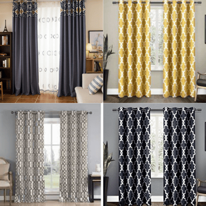 Collage of contemporary window treatments