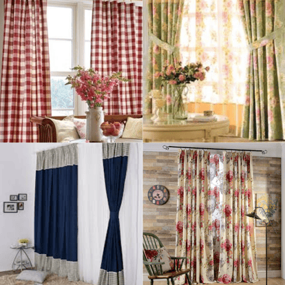 Collage of country window treatments