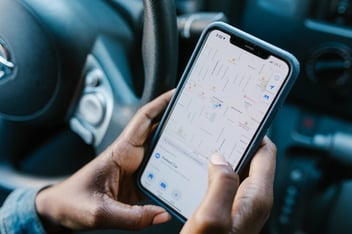 Person looking at map on mobile device