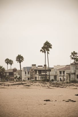 Windy overcast beach