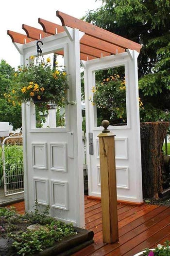 Arbor made out of two old doors
