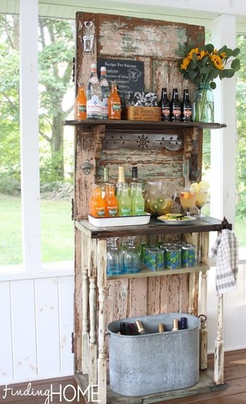 Bar made out of an old door