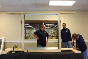 Door installers building model size door frame