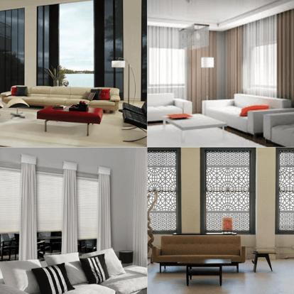 Collage of modern window treatments