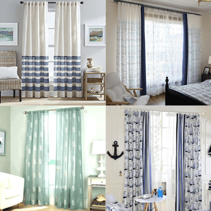 Collage of nautical window treatments