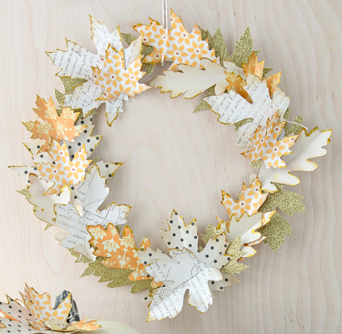 Autumn Paper Leaf Wreath