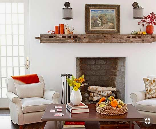 Fall mantle decor