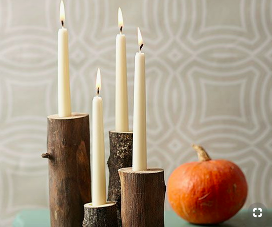 wooden candle stick centerpiece