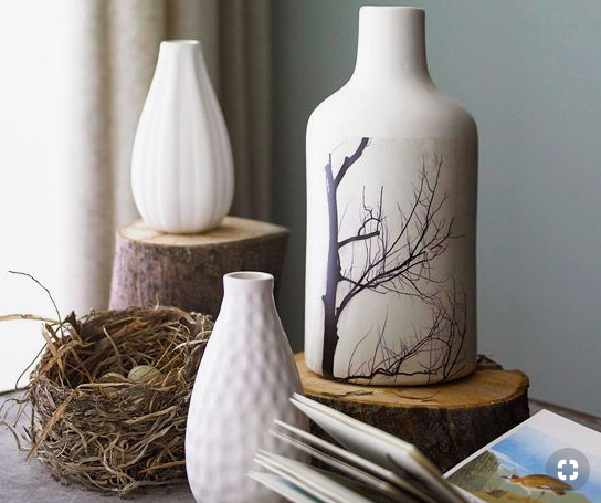fall vase earthy table center piece decor