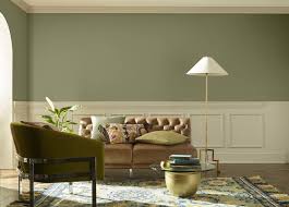 dusty green living room