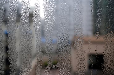 water condensation on glass window